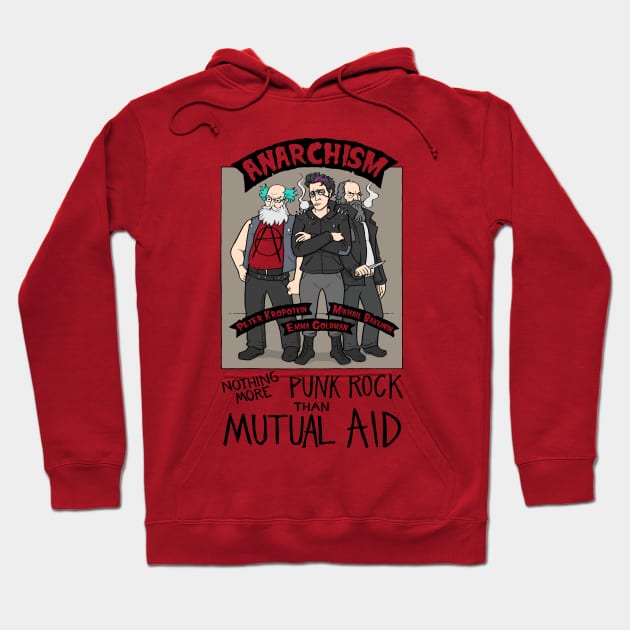 Anarchism (color on red) Hoodie by ExistentialComics